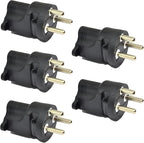 Ceptics Denmark Travel Power Plug Adapter Accepts USA NEMA 5-15R - ETL Certified - Industrial Grade (IG-20-5PK)