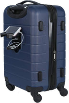 Wrangler Smart Spinner Hardside Luggage, 3 Piece Set, Navy Blue