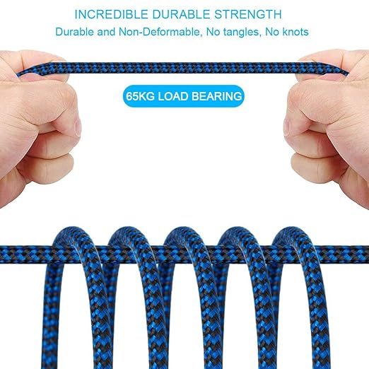 TAKAGI USB to USB C Cable (3Pack 6ft) USB A to Type C Cable Fast Charging Nylon Braided Data Sync Transfer Cord USB C Charger (Blue)