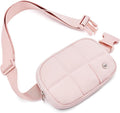 WESTBRONCO Puffer Fanny Packs for Women Quilted Nylon Waterproof Belt Bag with 2 Zipper, Puffy Crossbody Bag with Adjustable Strap, 1L Waist Bag for Travel Daily