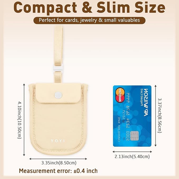 YOYI YOYI RFID Blocking Bra Wallet,Hidden Travel Pouch,Secret Stash Pocket - Credit Cards & Money & Valuables with Adjustable,Elastic Strap Suitable for All Bra Sizes