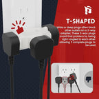 PLUGTUL 3 Way Plug Adapter, 3 Plug Wall Adapter, 3 Prong, Grounded, 15A, 1875W, Multiple Plug Expander for Home, Outdoor, ETL Listed, White, 3PACK