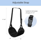 Airplane Travel Foot Hammock, Adjustable Footrest for Long Flight Trip, Travel Essentials to Relax Feet, Black