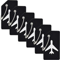 6 Pack Silicone Luggage Tag for Suitcases with Stainless Loop, Privacy Protection Travel Bag Tags Perfect to Quickly Spot Baggage Handbag (Black)