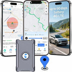 GPS Tracker for Vehicles Cars with Long Battery Life up to 90 Days, Strong Magnet, Unlimited Range, Geo-Fence, 4G Real Time Car Tracker Device Hidden Vehicle Tracking, Subscription Needed