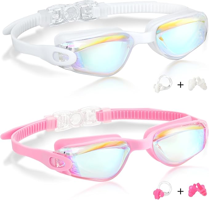 Aegend Swim Goggles for Kids Youth 3-14 Anti-Fog Anti-UV Comfort Fit Goggles for Swimming
