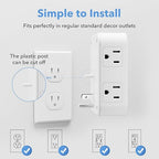 BN-LINK Multi Plug Outlet Extender with 8 Outlets 3 USB Ports (1 USB C), Surge Protector 800 Joules, 4-Sided Multiple Plug Expander Outlet Splitter for Home, Office, 15A/1875W, White