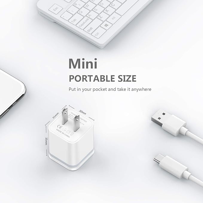 USB Wall Charger, LUOATIP 3-Pack 2.1A 5V Dual Port Cube Power Adapter Plug Block Charging Box Brick for iPhone 14 13 12 11 Pro Max SE XS XR X 8 7 6 6S Plus, Galaxy, LG, Moto, Android Phones