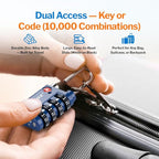 Forge Dual-Opening: Key or Combination Lock, TSA Approved Lock for Luggage, Pelican case, Travel, Gym, School, Luggage Combination Lock, Travel Bag Lock (Blue 2 Pk)