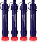 Membrane Solutions Water Filter Straw S2, NSF/ANSI 42&372&401 Certified, 4-Stage 0.1 μm Portable Water Purifier with Replaceable Filter, 5,000L Capacity for Camping, Hiking, Survival and Emergency- 4P