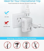 Australia New Zealand Power Adapter, VINTAR Australia Plug Adapter with 2 American Outlets 3 USB Ports(2 USB C), 5 in 1 Type I Travel Adapter for US to Australia, AU, Argentina, China, Fiji