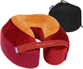 Cabeau Softest Neck Pillow for Travel – Evolution Earth Deluxe – 360° Head, Neck and Chin Support for Sleeping – Sustainable Memory Foam - Removable, Washable Cover with Compact Carrying Case (Fire)