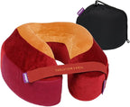 Cabeau Softest Neck Pillow for Travel – Evolution Earth Deluxe – 360° Head, Neck and Chin Support for Sleeping – Sustainable Memory Foam - Removable, Washable Cover with Compact Carrying Case (Fire)