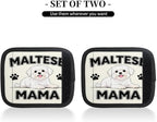 2 Pack Luggage Handle Wrap with Travel Tags - Non-Slip Protective Cover Soft Handle Grips Covers for Suitcase(Maltese Mama)