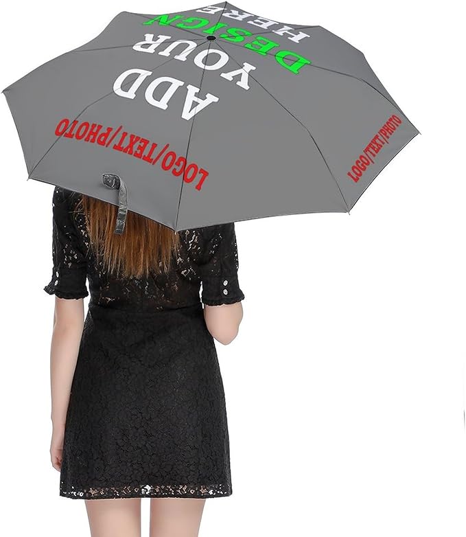 Custom Umbrellas Personalized Umbrella with Pictures Logo Text Customize Foldable Umbrella Compact Travel Umbrella Gifts for Men Women