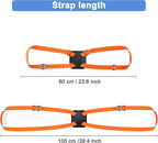 Chelmon Luggage Straps, Ajustable Elastic Bungee Belt for Suitcases, Add Extra Bag Easy and Securely for Travel (Orange)