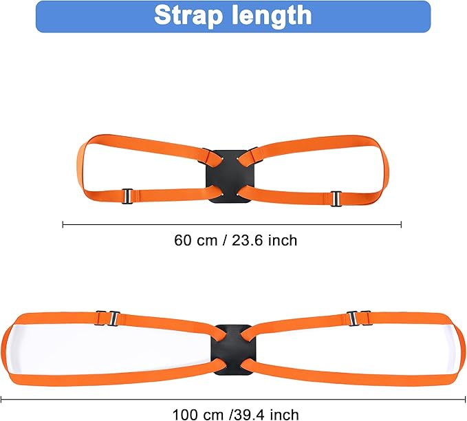 Chelmon Luggage Straps, Ajustable Elastic Bungee Belt for Suitcases, Add Extra Bag Easy and Securely for Travel (Orange)