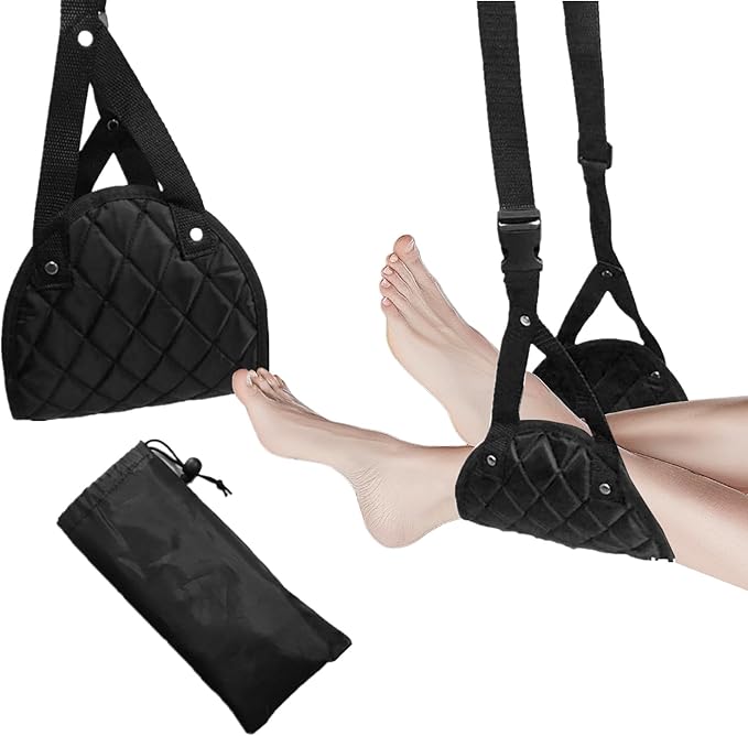 Airplane Foot Hammock for Foot Relaxation, and Cushion Foot Pad for Airplane Travel Accessories Travel Footrest Desk Portable Footrest.