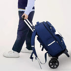 Backpack Trolley, Wheeled Cart Aluminum Alloy,Luggage Cart with 2 Large Tank Wheels,Folding Hand Truck with Luggage Straps for Bags,Lunch Backpack,Golf Bag,Teenagers,Adults,School,Travel