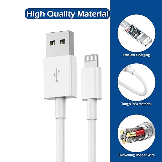 2Pack[Apple MFi Certified] iPhone Charger,10Feet Extra Long Lightning Cable Data Sync Transfer Cord with Portable Travel Charging Block Compatible with iPhone 14/13/12/11/10/X/8 Plus/XR/XS Max/7/SE