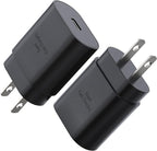 TT&C 30W USB-C Power Brick, PD Super Fast Type-C Wall Adapter Compatible with iPhone 17, 17 Pro Max, iPhone Air, 17e, 16, 16e, 15, iPad mini, for Samsung Galaxy S25, S24 (Black 2-Pack)