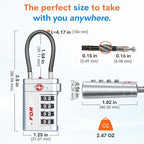 Forge TSA Approved Luggage Locks 4 Digit Combination TSA Travel Locks with TSA008, Open Alert Indicator, Zinc Alloy Body for Luggage, Suitcase, Backpack, and More. Silver 2 Locks.