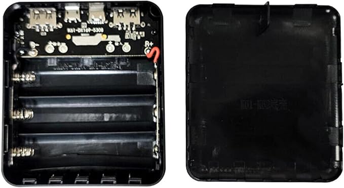 MOUDOAUER Charging Bank Solder Free Kit, Plastic Power Bank Box DIY Charging Case Power Display Free Welding Case for 3X 18650 Battery Parts
