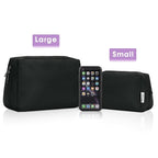 Narwey Travel Cosmetic Bag Organizer Toiletry Bag Make Up Bags with Compartments for Women Girls (Large, Black)