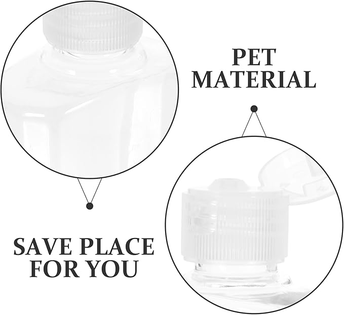 5pcs 100ml Flat Empty Lotion Bottles with Flip Caps, Plastic Travel Squeeze Bottles for Toiletries and Makeup, Refillable Small Travel Containers for Tsa-approved Hand Luggage