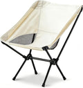 Wind Tour Portable Camping Chair Lightweight Foldable Outdoor Chair for Hiking Camp Backpacking Lawn Beach Fishing Picnic with Carry Bag (Off White)