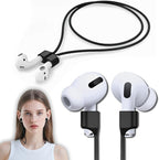Mooyavia 1 Pack Ultra Strong Magnetic Anti-Lost Straps for AirPods, Soft Silicone Sports Lanyard - Compatible with AirPods Pro 1st/2nd & AirPods 3rd - Black
