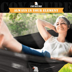 Covacure Camping Hammock - Lightweight Double Hammock, Hold Up to 772lbs, Portable Hammocks for Indoor, Outdoor, Hiking, Camping, Backpacking, Travel, Backyard, Beach (Black)