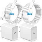 iPhone 17 16 15 Charger Fast Charging, [ETL Safety Certified] 2 Pack 10FT USB C Charger Cable with 20W Type C Fast Charging Block for iPhone 17/17 Pro/17 Pro Max/16/16 Pro/16 Pro max/16 Plus/15（White）