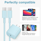 iPhone Charger Fast Charging 10FT iPhones 17 16 15 Charger 3 Pack Type C Chargers USB C Charger Compatible with iPhone Air 17/17 Plus/17 Pro/17 Pro Max/16/16 Plus/16 Pro/16 Pro Max/15 (Blue)