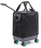 Handy Sandy Haul-It Foldable Rolling Tote – Patented Heavy-Duty Utility Bag with 8 Spinner Wheels, – Reusable Grocery Cart, Laundry Carrier, Travel Tote, Commuter Bag for Shopping & More- Green