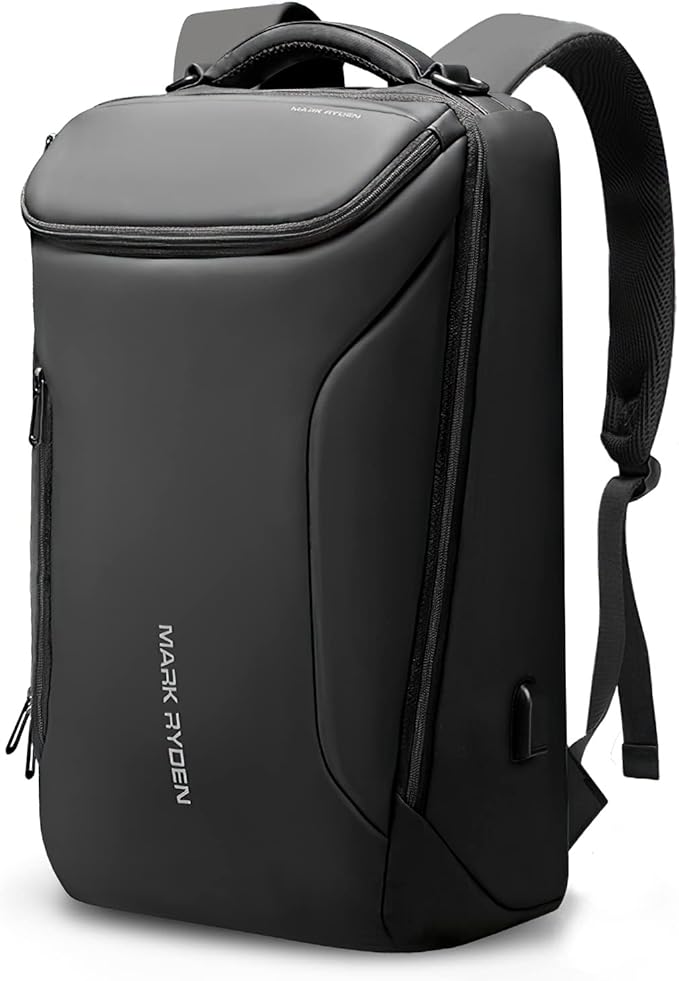 MARK RYDEN Business Backpack for Men, Waterproof High Tech Backpack with Sport Car Shape Design and USB Charging Port, Travel Laptop Backpack Fits 17.3 Inch Notebook (YKK-2 Pockets)