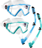 Aegend Snorkeling Gear for Adults Youth Kids, Snorkel Mask with Top Dry Valve - Panoramic View Anti-Leak and Anti-Fog with Mesh Bag for Snorkeling, Scuba Diving, Freediving & Swimming