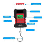 50kg Digital Hanging Scale with Hook, Portable Luggage Scale with Built‑in 1.5m Tape Measure – for Travel and Parcels