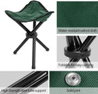 Folding Camping Stool with Carry Strap - Portable Tripod Lightweight 3-Leg Collapsible Chair for Outdoor Hiking, Fishing, Picnic & Travel(Green)