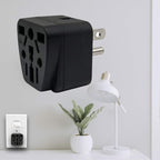 US Travel Plug Adapter EU/UK/AU/in/CN/JP/Asia/Italy/Brazil to USA (Type B), 3 Prong Grounded USA Wall Plug, International Mini Travel Adapter and Converter, Wall Outlet Power Charger Converter Black