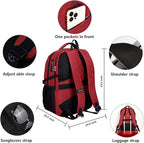 SHRRADOO Anti Theft Laptop Backpack Travel Backpacks with Combination Lock for Women Men College Backpack Computer Bag Fits 17 Inch Laptop,Wine Red