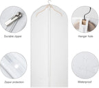 Clear Garment Bags Suit Bag for Closet Storage Set of 12 Hanging Dress Cover Bag with Zipper for Suit, Coat, Long Dresses Clothes Storage-24” x 40”/50”/60”
