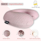 Neck Pillows for Sleeping Travel Pink Travel Pillow Comfortable U Shape Memory Foam Pillows Neck and Head Support Portable Travel Neck Pillow Suitable for Planes, Trains, Self-Driving Cars