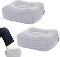 Inflatable Foot Rest for Airplane Travel & Office, Portable Leg Rest Pillow, Elevating Feet for Economy Flight, Home Desk, Car Use - Grey(2Pcs)