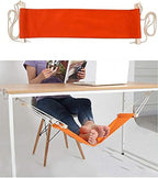 Home-organizer Tech Portable Adjustable Foot Hammock for Corner Desk Office Foot Rest Mini Under Desk Foot Rest Hammock for Home, Office, Airplane, Travel, Study and Relaxing (Orange)