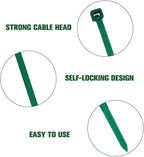 Zip Ties Assorted Sizes 4+6+8+10+12-Inch,600PCS Green Zip Ties,Multi-Purpose Self-Locking Nylon Cable Tie,Wire Tie Perfect for Home,Garden Trellis,Office,Garage and Workshop.
