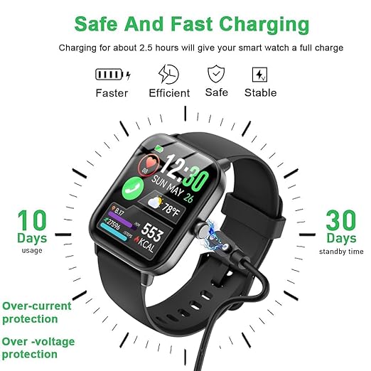 VeryFit Smart Watch Charger USB Magnetic Smartwatch Replacement Charging Cable Cord (2 Pack)