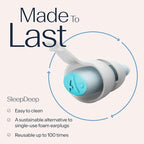 Alpine SleepDeep - Soft Ear Plugs for Sleeping and Concentration - New 3D Oval Shape and Noise Reducing Gel for Better Attenuation - 27 dB - Ideal for Side Sleeper - 1-Pair Reusable: M/L White