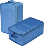 Travel Shoe Bags, Foldable Waterproof Shoe Puches Organizer-Double Layer (Sea Blue2)