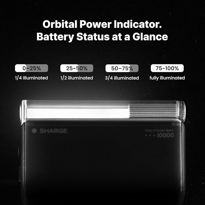 sharge Mini Portable Charger 45W 10000mAh Power Bank, Fast Charging Battery Pack with Built-in USB-C Cable, Compact Portable Phone Charger Travel Essentials Powerbank for iPhone 17/16